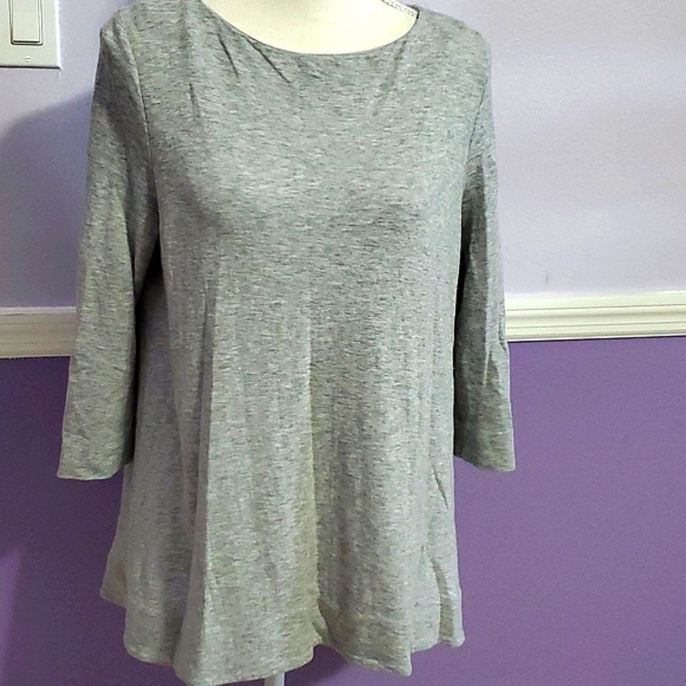COS Gray 3/4 Sleeves Flowy Soft Comfy Lyocell Blend Tunic Sweater Top M